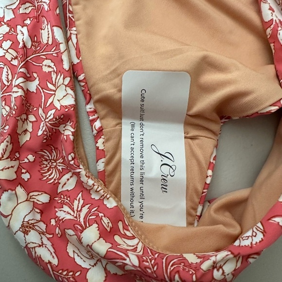 J.Crew Curved Waist Cheeky Bikini Bottom in Tossed Floral Size Large Pink - Picture 3 of 8